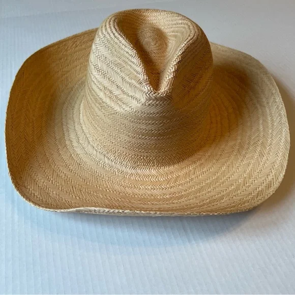 Freya S/M Women's Beige Straw Wheat Wide Brim Sun Hat 💖NWT - Picture 4 of 10